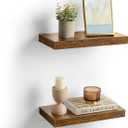 VASAGLE Wall Shelves Set of 2, Floating Shelves, Wall Mounted, 8 x 15.7 x 1.5 Inches, Display Shelves for Picture Frames, Wall Decor, Hanging Shelf for Living Room, Kitchen, Rustic Brown ULWS054B01