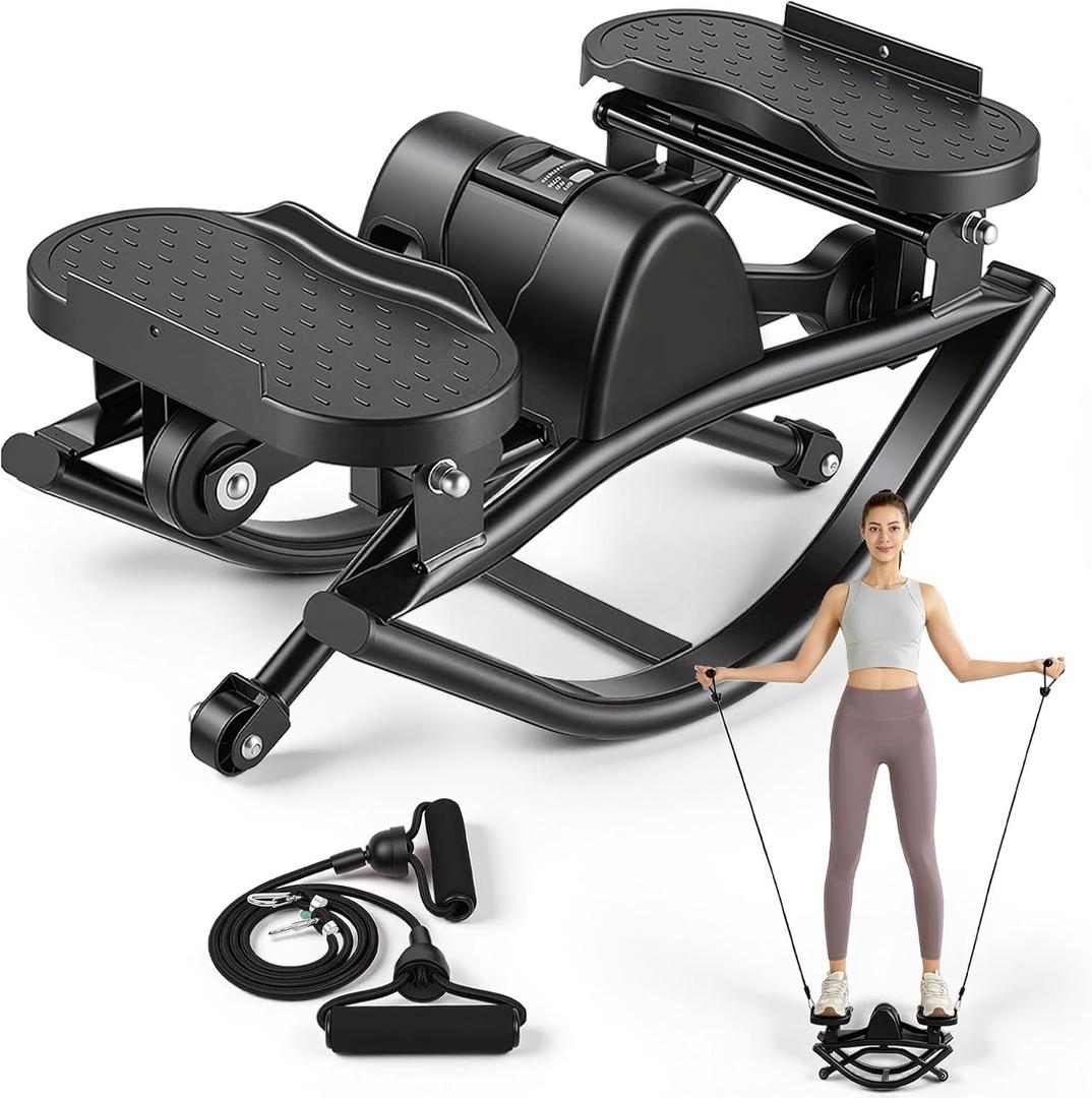 The Rock Stepper Side to Side, U-Shaped Low-Impact Mini Stepper, Quiet Lateral Rocking Step Machine, Compact Stair Stepper for Home Workout & Leg Glut