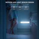Under Cabinet Lighting, 14.7" Rechargeable Motion Sensor Light Indoor, 2 Pack Magnetic Dimmable Closet Lights, Wireless Under Counter Lights for Kitchen, Stairs,Hallway