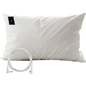 Grounding Pillowcase Queen Size for Better Sleep Includes 15ft Cord Earth Connect Grounded Bedding Pad Grounding Pillowcases Therapy(White, 20x30in)