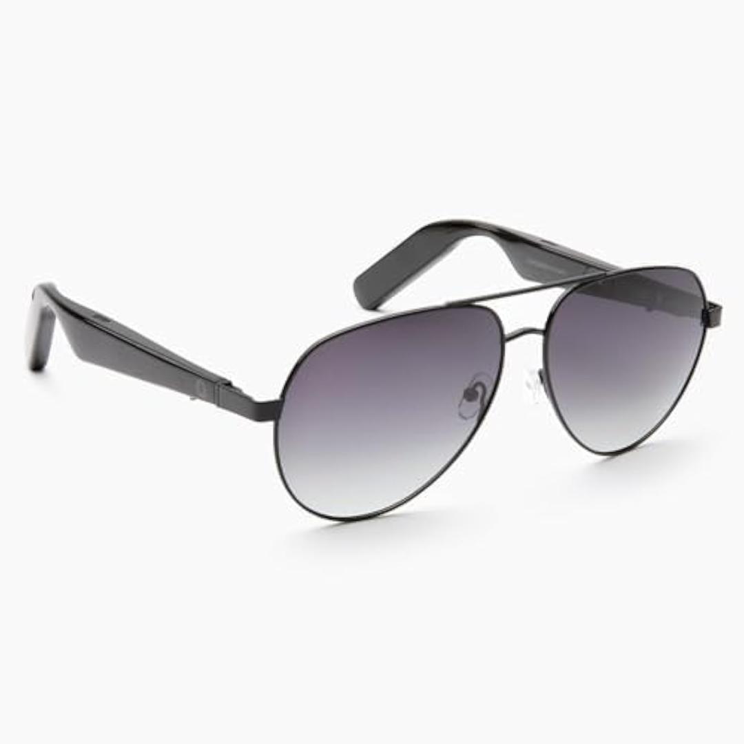 Lucyd Open Ear Smart UV Sunglasses for Men & Women - Noise Canceling Wireless Mics - Voice Assistant Siri & Alexa Support  Driving & Meeting  Antimatter XXL
