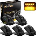 Partsam 5Pcs for F250 F350 F450 Smoke Cab Lights Amber LED Cab Marker Roof Running Top Clearance Lights Assembly Compatible with Ford F-250 F-350 F-450 F-550 Super Duty 2017-2021 264343BK