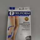 Truform 20-30 mmHg Compression Stockings for Men and Women, Thigh High Length, Dot Top, Closed Toe, Black, X-Large