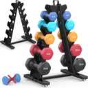 TomCare 5 Tier Dumbbell Rack Stand Only, Weight Rack for Home Gym Storage Stand for Weights Metal A-Frame Strength Training Dumbbell Holder with Handle (Dumbbells not Included)