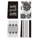 Artoid Mode Black Stripes Home Sweet Home Boho Halloween Kitchen Towels Dish Towels, 18x26 Inch Seasonal Decoration Hand Towels Set of 4