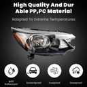 Headlight Assembly Clear Lens LH Left Driver Side Compatible with 2012-2014 Honda CR-V (LX, EX, EX-L, Touring) | Direct Replacement Front Headlamp w/Bulbs Included