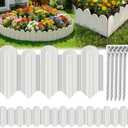 Ruppence 40Pcs 42ft (5.5'' Exposed Height) Landscape Edging Border, Flowerbed Garden Edging Border, Bendable Plastic Lawn Edging,White Flower Bed Edging Borders for Landscaping