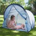 Babymoov Anti-UV Baby & Toddler Beach Tent UPF 50+ Sun Protection with Pop Up System for Easy Use & Transport, Blue Waves (Summer 2025 Edition)