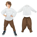 Boys Medieval Pirate Set Shirt & Ankle Pants Kids Renaissance Halloween Costume Scottish Jacobite Tops and Trousers, 10 Size
