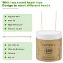 Bamboo Cotton Swabs 400 count, Organic Cotton Swab Round Tips, Natural Wooden Cotton Buds for Ears, Double Heads Ear Sticks Travel, Makeup Remover