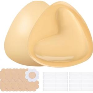 BELCKOS Double Sided Sticky Bra Inserts, Reusable Adhesive Push up Sticky Bra Pads for Women Bikini Swimsuit Strapless Bras, Size A
