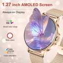 Smart Watches for Women (Answer/Make Calls),1.27" AMOLED Smartwatch with Heart Rate/Sleep Monitor,120+ Sport Modes Fitness Tracker with Bluetooth for iOS/Android Rose Gold