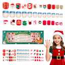 Kids Press on Nails Christmas Nails for Girls Fake Nails 72PCS Nail Tips pre Glue Full Cover Short False Fingernails for Girls Kids Nail Decoration (Golden Christmas Snow)
