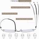 Photochromic Progressive Multifocal Reading Glasses Men Women Rimless Multifocus Readers Diamond Cut Blue Light Blocker No Line Spring Hinge Titanium Eyeglasses Transition Sunglasses With Readers 2.5