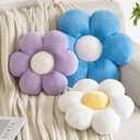 Flower Pillows, Decorative Pillows for Couch, Cute Daisy Pillow for Bed, Flower Shaped Decorative Throw Pillow Room Decor (Blue, 19.6 Inches)