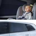 Nmoiss Car Window Shades for Baby[Ice Crystal Cooling Layer](2 Pack) UV-Blocker Cling Sun Shade 99% UV Protection Fit SUV/Sedan/Minivan | Roll Windows Down, Privacy Safe