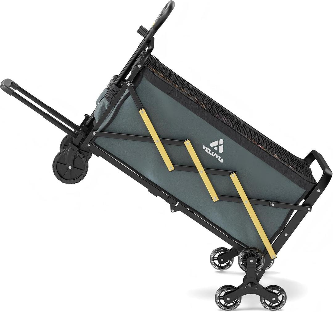 Upgraded Stairs Climbing Cart with Triangular Wheels, Folding Utility Cart