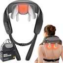 Neck Massager for Pain Relief Deep Tissue, Shiatsu Neck and Back Massager With Heat, Electric Massage Pillow for Shoulder Leg Body Muscle Pain Relief, Gifts For Women Men Mom Dad (Blackwith bag)