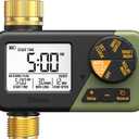 Diivoo Brass Sprinkler Timer, IP66 Waterproof Programmable Hose Timers for Watering with Large Display, Rain Delay & Manual Mode for Outdoor Automatic Irrigation of Garden, Lawn, Yard