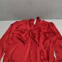 GRACE KARIN Women's Long Sleeve Satin Blouse,Mock Neck Work Silk Shirts,Dressy Tops for Business Casual Office (Medium, Wine Red)