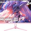 FYHXele 24 inch 200Hz Gaming Monitor, FHD 1080P Fast IPS PC Gaming Monitor, 1ms, freesync, 99% sRGB, USB/DisplayPort/HDMI/Eye Care/VESA Mountable-Pink