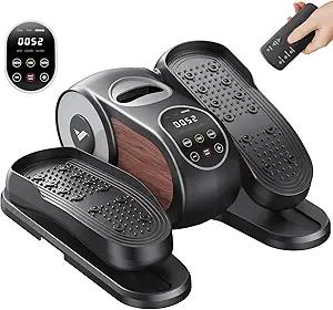 MERACH Under Desk Elliptical Machine, Leg Exerciser While Sitting for Seniors with 12-Speeds & Remote Control, Quiet Portable Electric Seated Pedal Exerciser Machine for Home Office