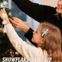 8Pcs Clear Snowflake Hair Clip Snowflake Hairpin Christmas Snowy Clips Xmas Winter Hair Accessories for Princess Women Festive Holiday Christmas Party Gifts (Clear)