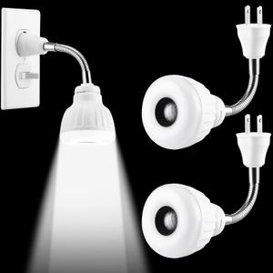 Yahenda 3 Piece Plug in Motion Sensor Light Indoor 5W PIR Infrared Motion-Activated Led Night Light for Air Conditioner Outlet, 360 Rotatable Sensor Detector Plug Outlet in for Wall Garage, White