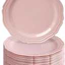 Silver Spoons Countryside Collection Blush Round Plastic Dessert Plates - 7.5" (Pack of 20) - Perfect for Weddings, Showers & Garden Parties