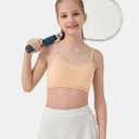 SALIA GIRL Training Bra for Girls 10-16 with Fixed Padding, Girls Bras for Teens Cami Bra with Replaceable Clear Straps (2p-nude)