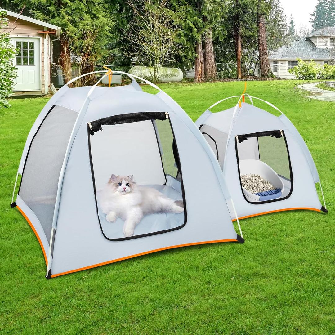 Cat Tent Playpen,Tent Design for Portable and Easy Storage,Foldable Pet Tent for Indoor and Outdoor Use of Kitten and Puppy,Cat Travel Carrier with Litter Box Enclosure