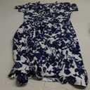Women's Elegant Vintage Summer Casual Dresses Knee Length Floral Print Work A-Line Dress with Pockets 262 L