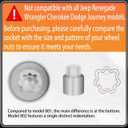 802 Wheel Locking Nut Key for Jeep Renegade Wrangler Cherokee Dodge Journey 2016-2020, 29mm Lock Bolt Inner Dia Anti-Theft Lug Nut Hand Repair Removal Tool