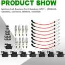 8 Pack Square Ignition Coil D581 UF-271 & Iridium Spark Plug Wire M8-48322R Compatible with Silverado 1500 2500 3500 4.8L 5.3L 6.0L 8.1L 1999-2007 12556893 12558693 12570553 3859078 38590782