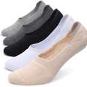 Pareberry Women's Thick Cushion Cotton Athletics Casual Low Cut Flat Non-Slip Boat Liner No Show Socks-5/10 Pack (Medium)