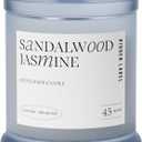 Sandalwood Jasmine Scented Candle, 13oz Natura Soy Wax Non Toxic, 2 Wicks Large Candles for Home Scented, 75Hs Long Lasting Clean Burn | Aromatherapy Candle for Home Decor, Stress Relief & Relaxation