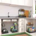 Under Sink Organizer, 2 Packs Height Adjustable Under Sink Storage, Pull Out Cabinet Storage Shelves, Slide Out Drawer for Kitchen Bathroom Pantry. (Black, 2 Pack)