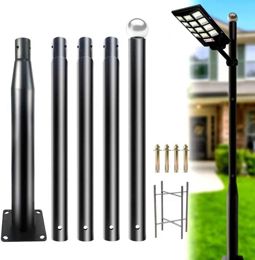 Street Light Pole 16Ft, Street Light Poles for Outdoor Lighting,Solar Pole Accessory for Street, Suitable for Farm, courtyards, Parks, and Roads (114+76)