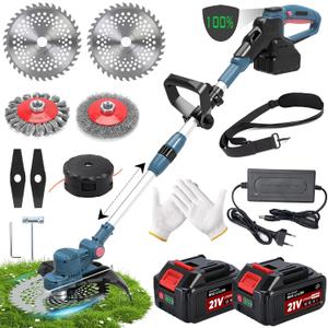 Electric Weed Wacker,Foldable Electric Weed Eater,Cordless String Trimmer
Equipped with 2X4.0Ah Batteries &Charger,5-in-1 Multi-Function Brush Cutter for Garden,Yard and Lawn Use-Navy blue