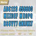 24 Sheets 3 Inch Boat Identification Stickers for Boat Engine Decor Blue Self Adhesive Vinyl Letters and Numbers Stickers