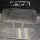 Silonn Ice Maker Countertop, Stainless Steel Portable Ice Machine with Carry Handle, Self-Cleaning Ice Makers with Basket and Scoop, 9 Cubes in 6 Mins, 26 lbs per Day (Silvery)