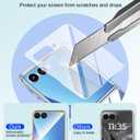 for Samsung Galaxy Z Flip 7 Case with Screen Protector,Galaxy Z Flip 7 Case Support Wireless Charging, Protective Cover for Galaxy ZFlip7 Phone Cases, PC Crystal Ultra Slim Clear