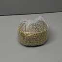 YYaaloa Crafts Faux Diamond Bling Wrap 4" x 10 Yards 6 Rows Gold Flower Pattern Faux Rhinestone Crystal Mesh Ribbon Roll for Wedding, Party, Centerpiece, Cake, Vase Sparkling Decoration (Gold)