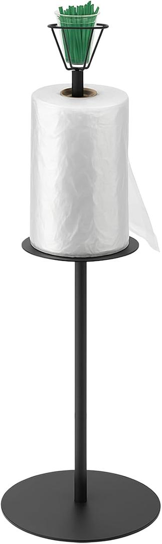 Zonon Produce Bag Dispenser Stand Roll Holder with Twist Tie Organizer