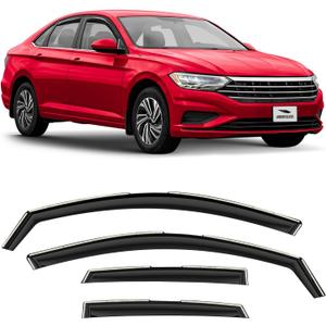 Voron Glass in-Channel Extra Durable Rain Guards for Volkswagen Jetta 2019-2026, Window Deflectors, Vent Window Visors, 4 Pieces - 200675
