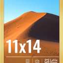 LaVie Home 11x14 Picture Frame for Wall Display, 11x14 Gold Picture Frame with HD Plexiglas, 11 x 14 Poster Frame 1 Pack, Display Frame for Vertical or Horizontal, Classic Collection