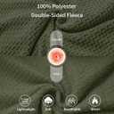 M MAELREG Fleece Hoodies Jacket Men Full Zip with 3 Zip Pockets Lightweight Soft Warm Hoodie for Golf Athletic Travel (Green)