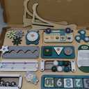 KALOTOYS Large Montessori Busy Board for Baby & Toddlers 1-3  17-Inch Wooden Sensory Activity Board  Fine Motor Skills & Early Learning Educational Toy for 1 2 3 Year Old, Travel Friendly & Safe (Large Size - Pastel Green)