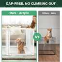 FXW AuraSpace Pro Acrylic Indoor Dog Playpen, Heavy-Duty with Metal Frame, 24" Height 8 Panels for Puppies & Small Dogs, White│Patented