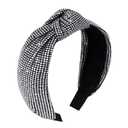 YISSION Rhinestone Knotted Wide Headband for Women - Sparkly Adult Hair Accessory for Parties, Weddings & Daily Wear (Silver)